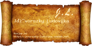 Jávorszky Ludovika névjegykártya